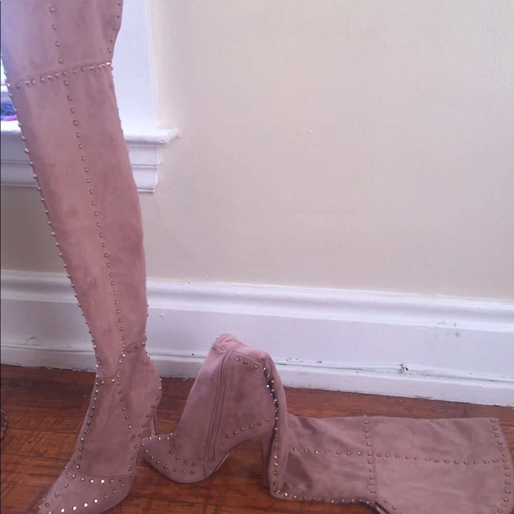 Beaded over the knee, Heeled women’s boots